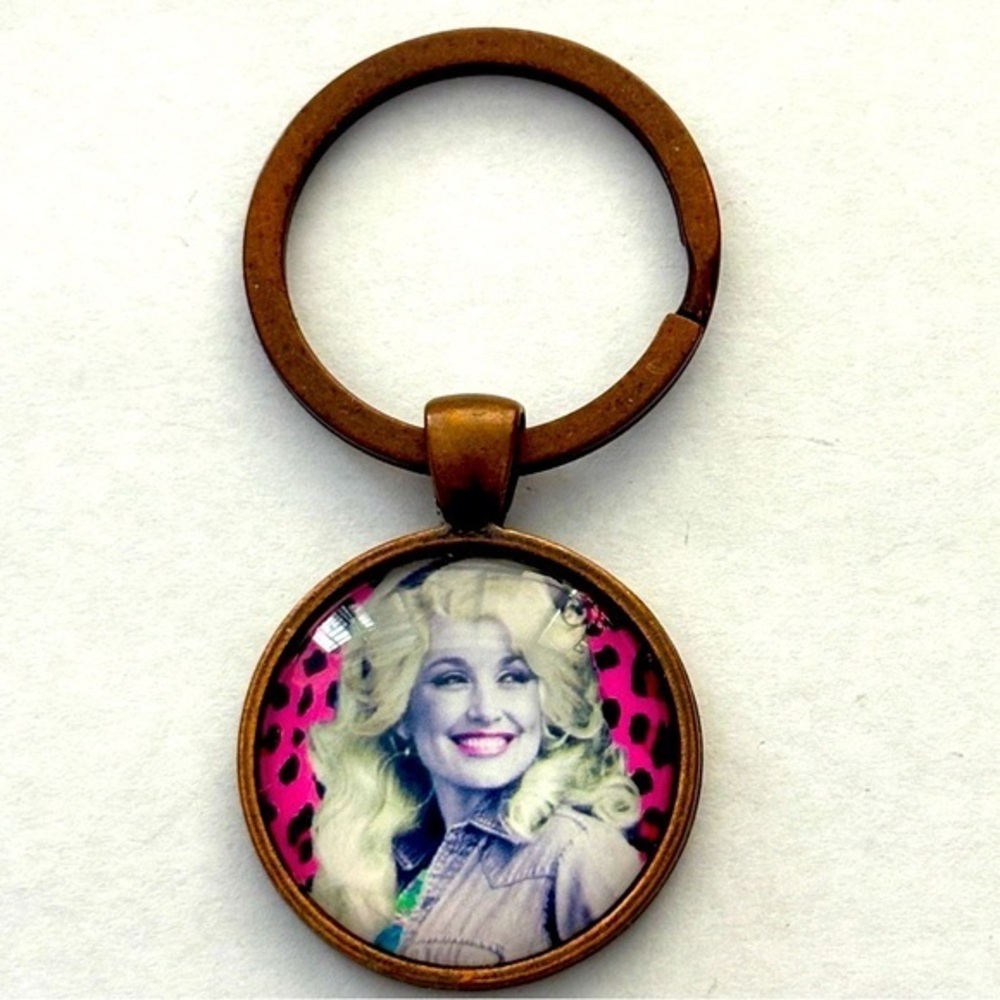 Dolly Parton Copper Colour Keychain, Handmade, NWT
